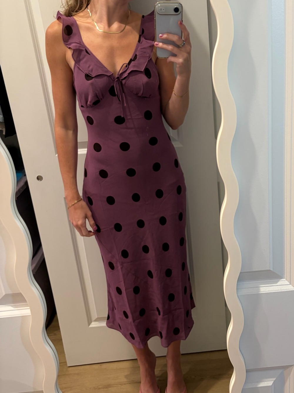 Reformation Teleia Dress in Hyacinth Dot